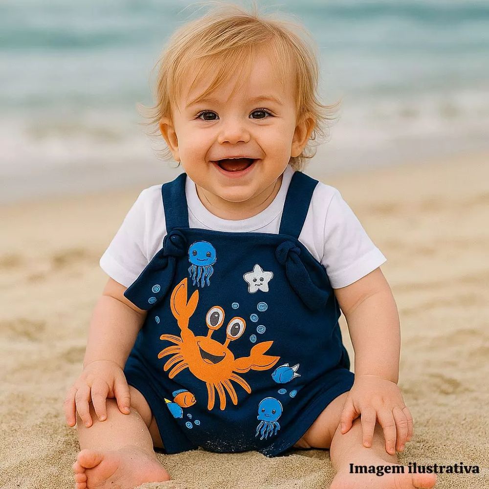 Jardineira infantil tema praia