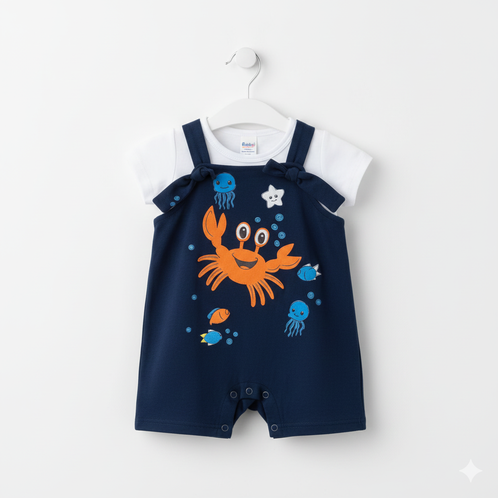 Jardineira infantil tema praia