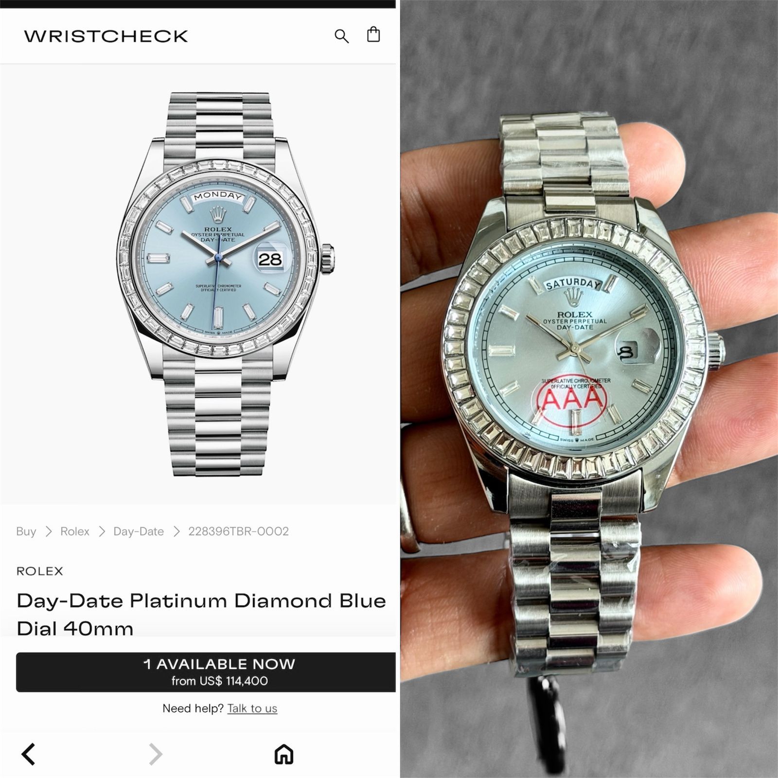 Rolex Day-Date Platinum Watch Replica