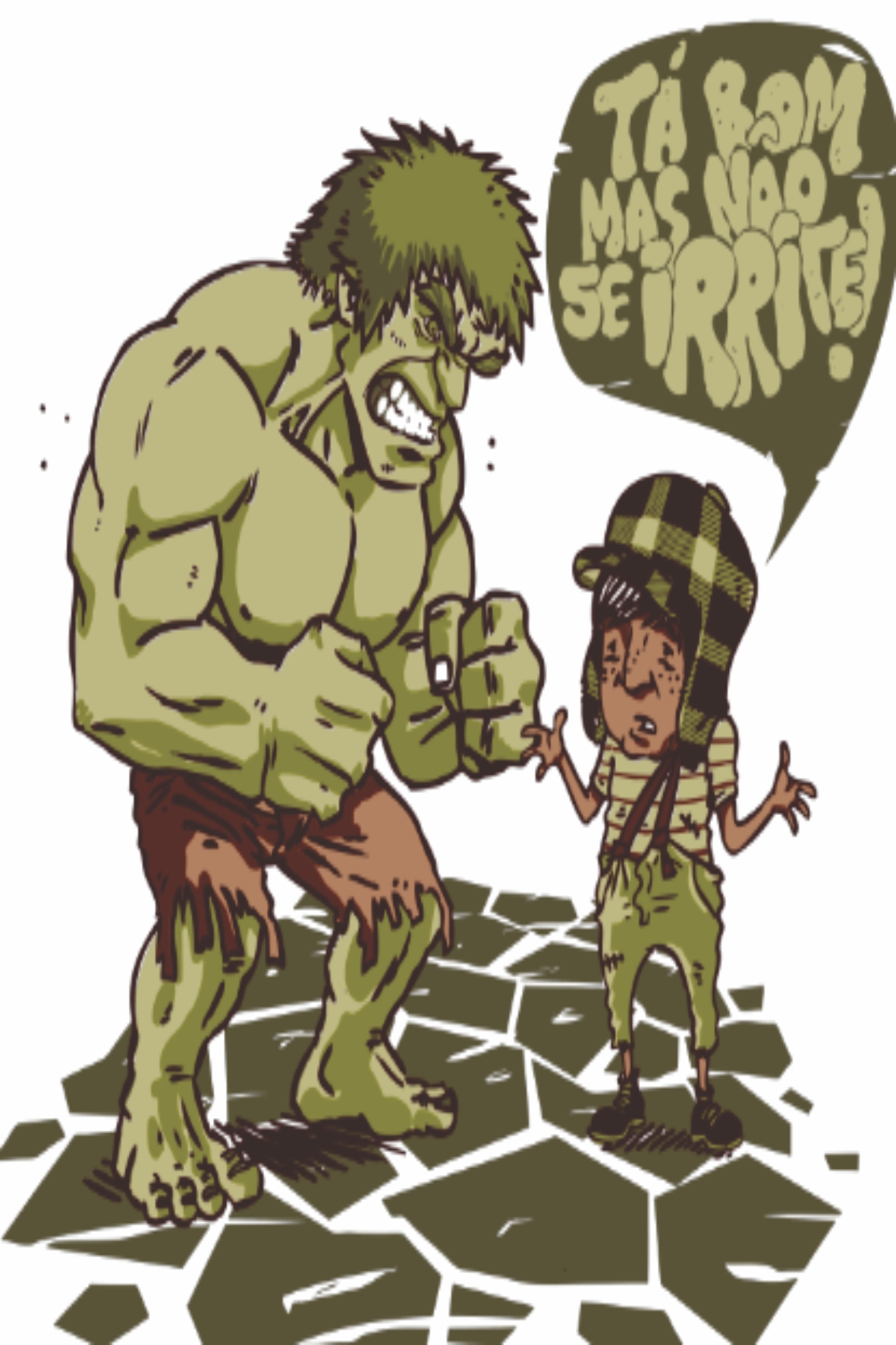 caneca porcelana  Hulk e Menino chaves 