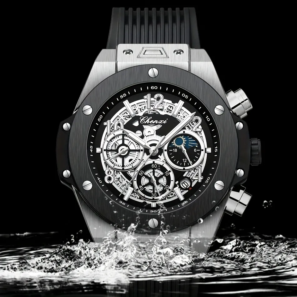 OEM CHENXI Watch CX 949 3ATM Waterproof Watch High Quality Men's Quartz Watches Fashion Luminous Hands Date Retro Silicone Band