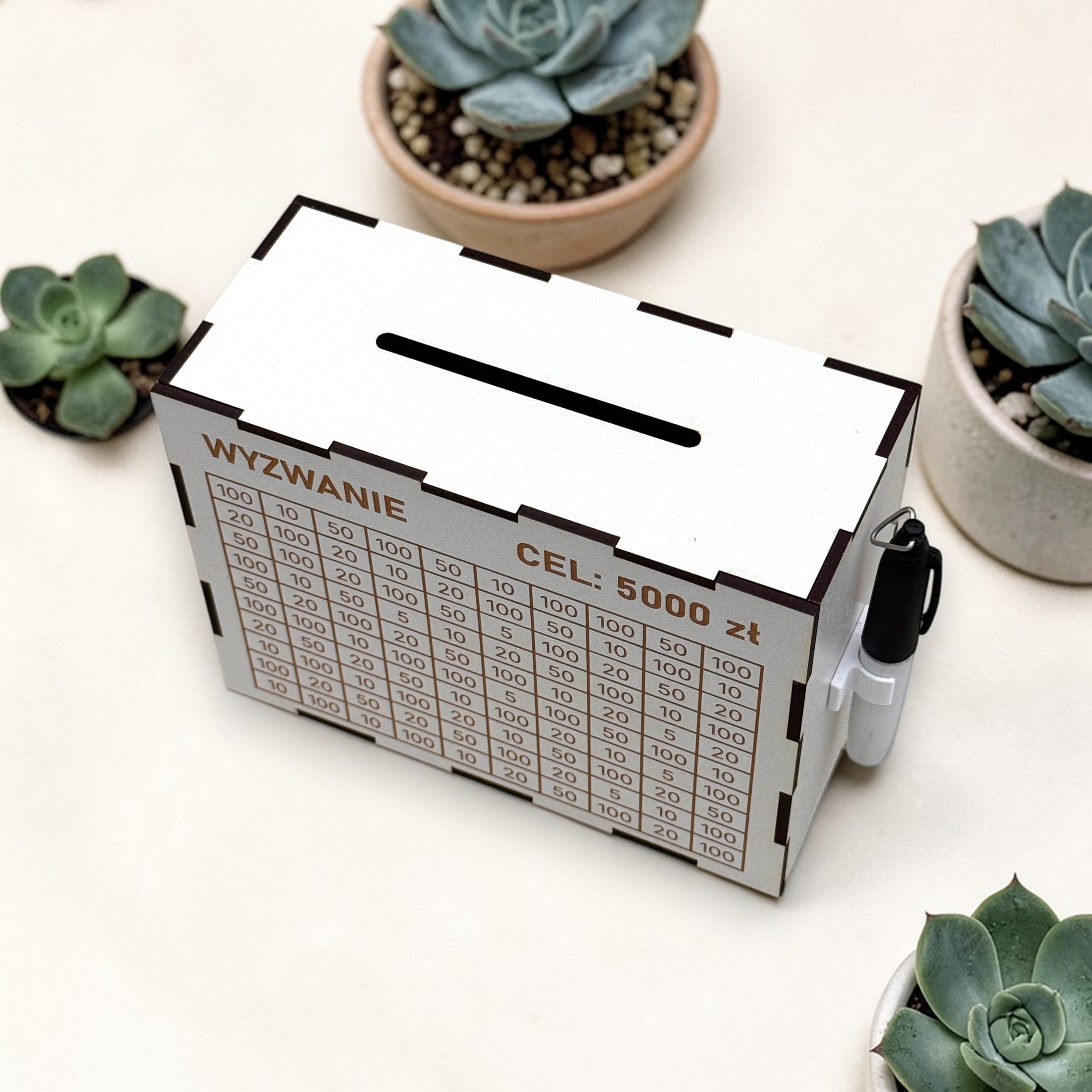 Personalizowana skarbonka wykreślana - Już zmontowana! + marker gratis