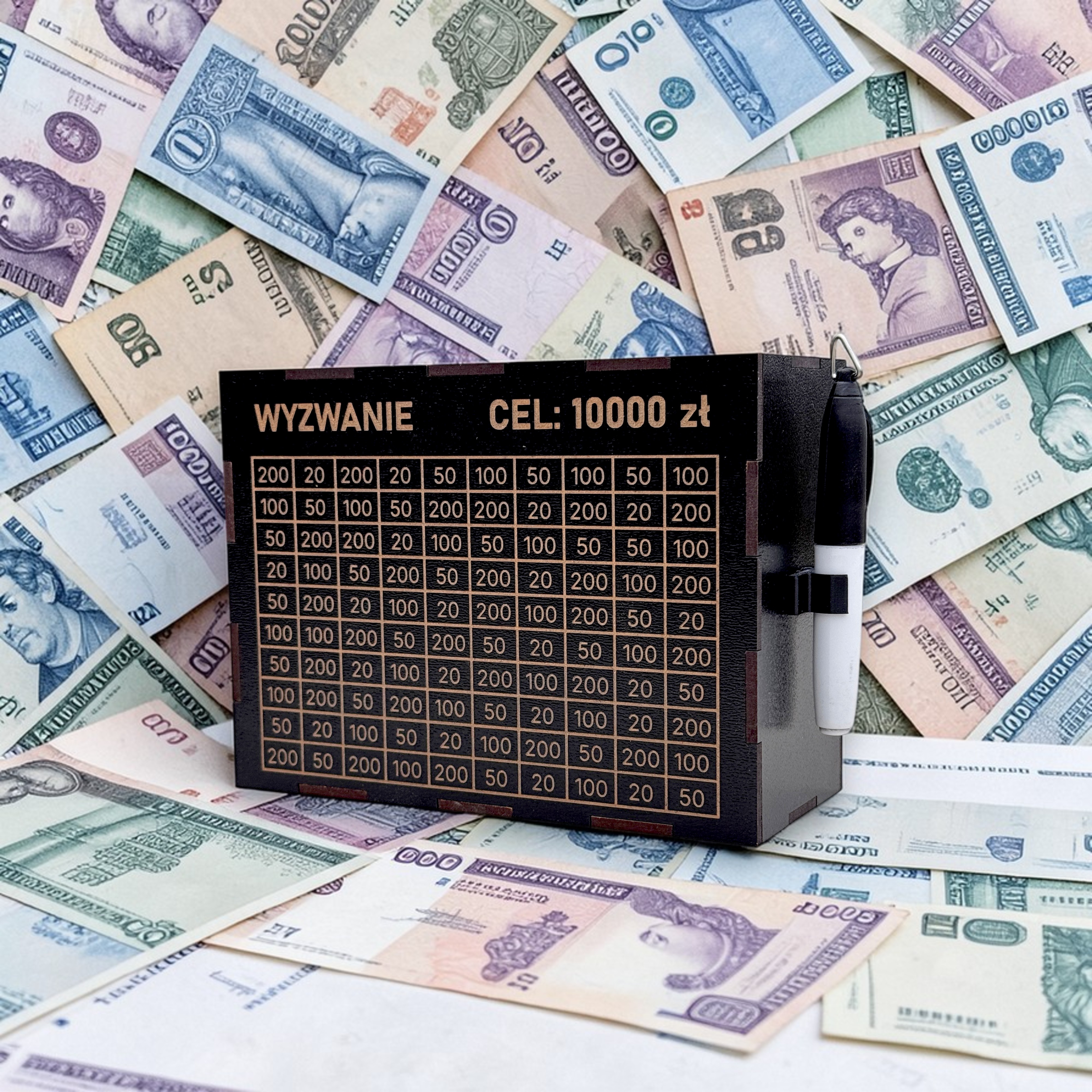 Personalizowana skarbonka wykreślana - Już zmontowana! + marker gratis