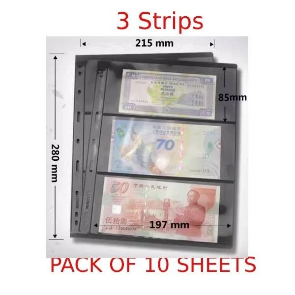 Stamp Collection Album S10 Sheets Double Sided Stamp Album Stock Sheets Holder 9 Binder Hole Collectionheets