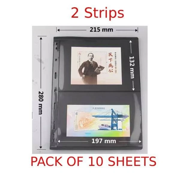 Stamp Collection Album S10 Sheets Double Sided Stamp Album Stock Sheets Holder 9 Binder Hole Collectionheets