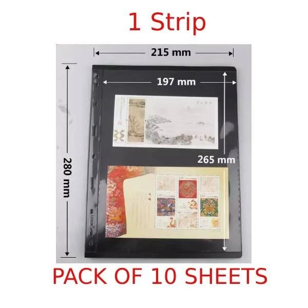 Stamp Collection Album S10 Sheets Double Sided Stamp Album Stock Sheets Holder 9 Binder Hole Collectionheets