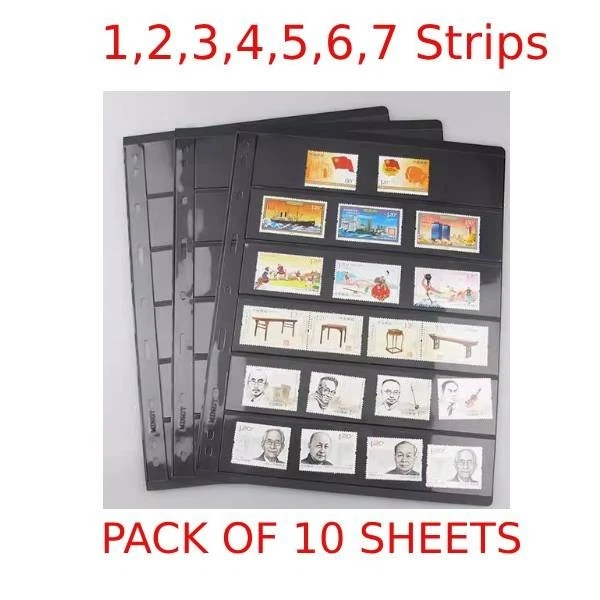 Stamp Collection Album S10 Sheets Double Sided Stamp Album Stock Sheets Holder 9 Binder Hole Collectionheets