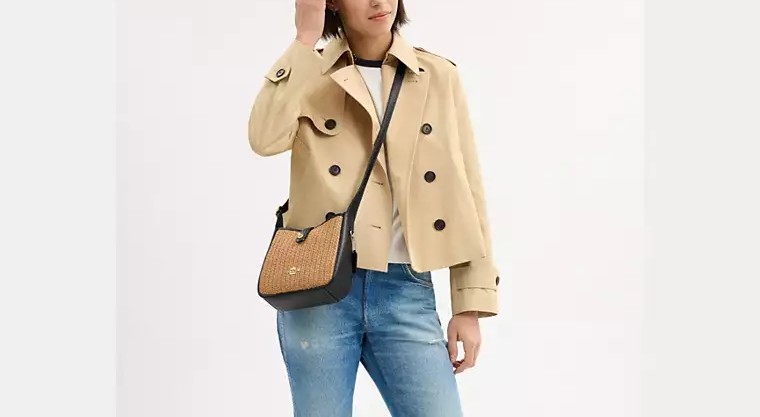 Coach Hadley Mini Crossbody Bag Toast Black