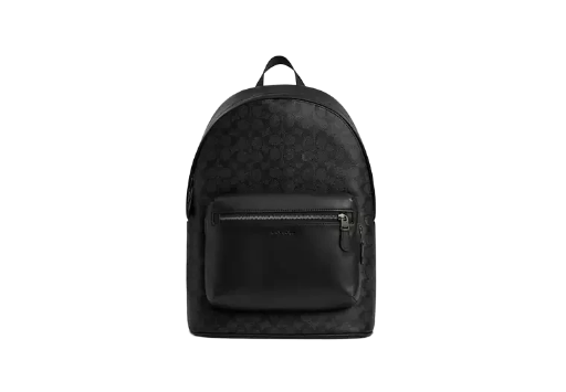 Coach West Backpack In Signature Canvas Colour Gunmetal/Charcoal/Black