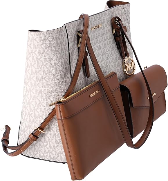 Michael Kors Charlotte 3 In 1 Tote Large - MK Signature Colour Vanilla