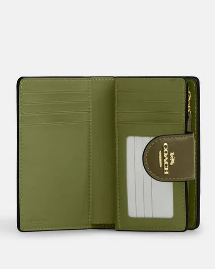 Coach Medium Corner Zip Wallet In Signature Canvas