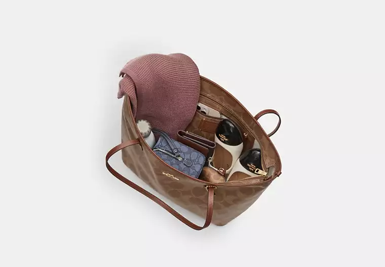Coach Large City Tote Bag In Maxi Signature Canvas