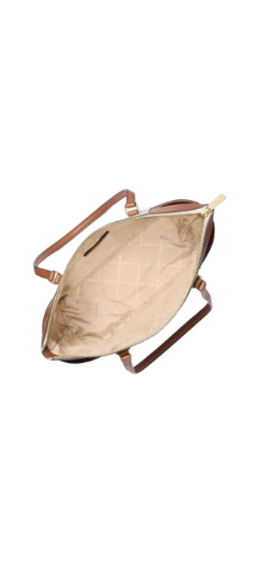 Michael kors Charlotte Large Logo and Leather Top-Zip Tote Bag - Vanilla