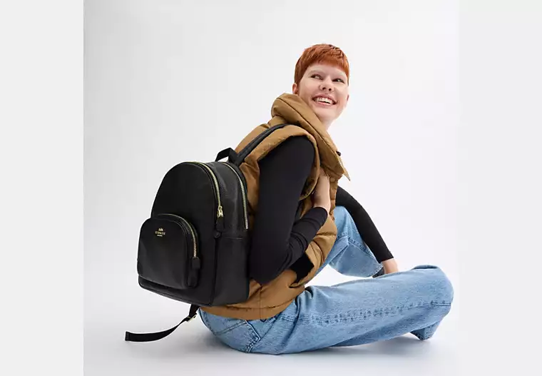 Coach Court Backpack Colour Gold Black