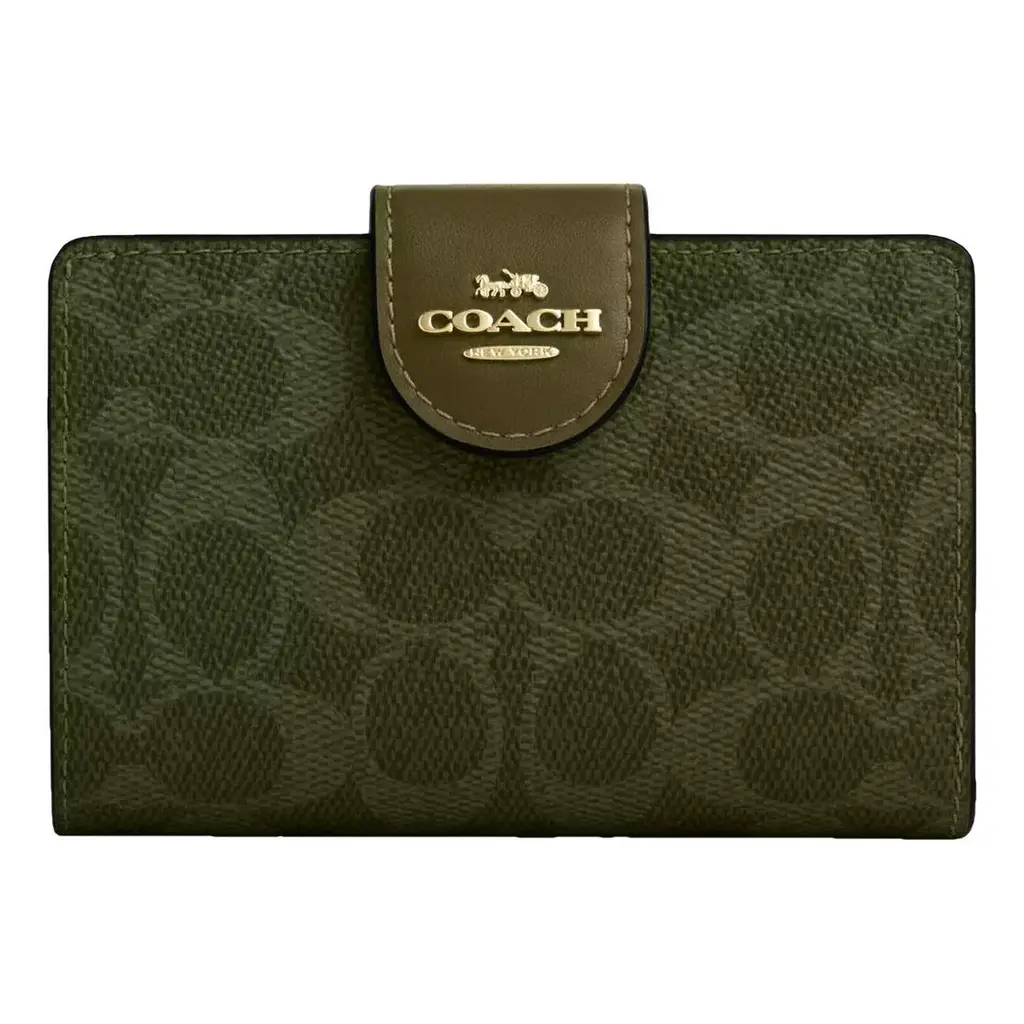 Coach Medium Corner Zip Wallet In Signature Canvas