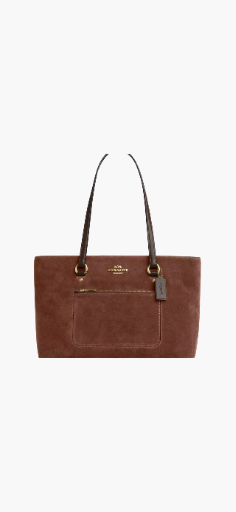 Coach Station Brown Suede Tote Bag