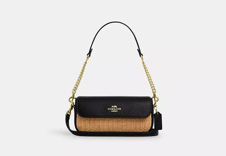 Coach Hailey Flap Bag Colour Toast Black