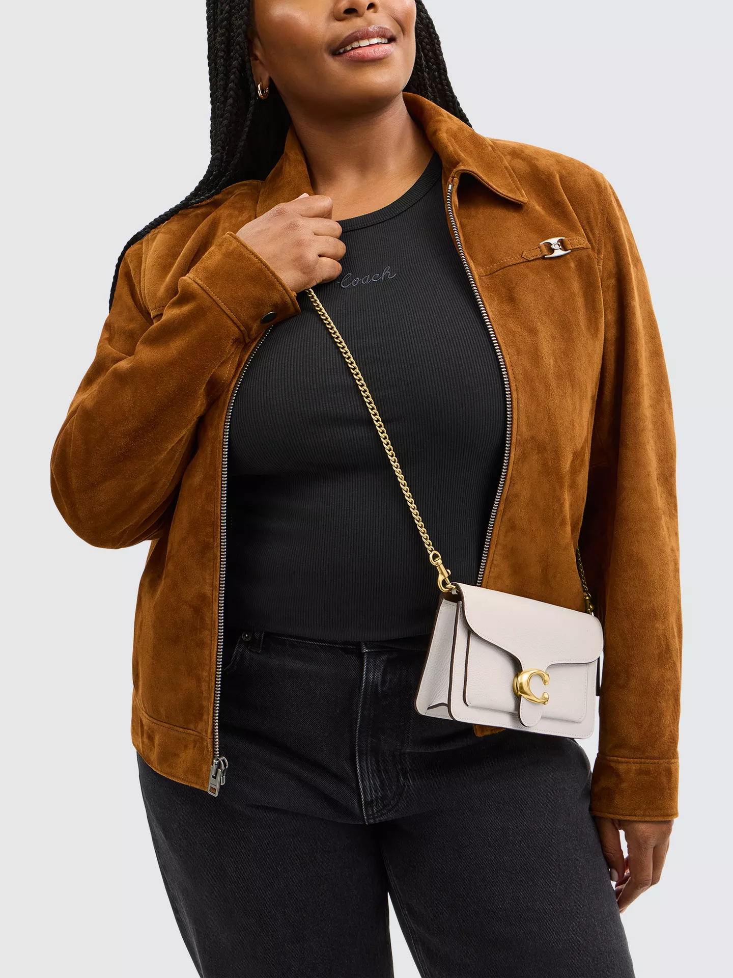 Coach Tabby Chain Clutch Colour Chalk