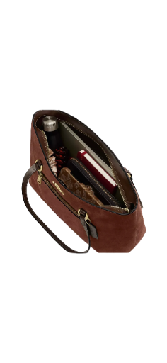 Coach Station Brown Suede Tote Bag