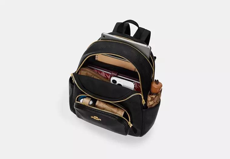 Coach Court Backpack Colour Gold Black
