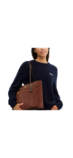 Coach Station Brown Suede Tote Bag