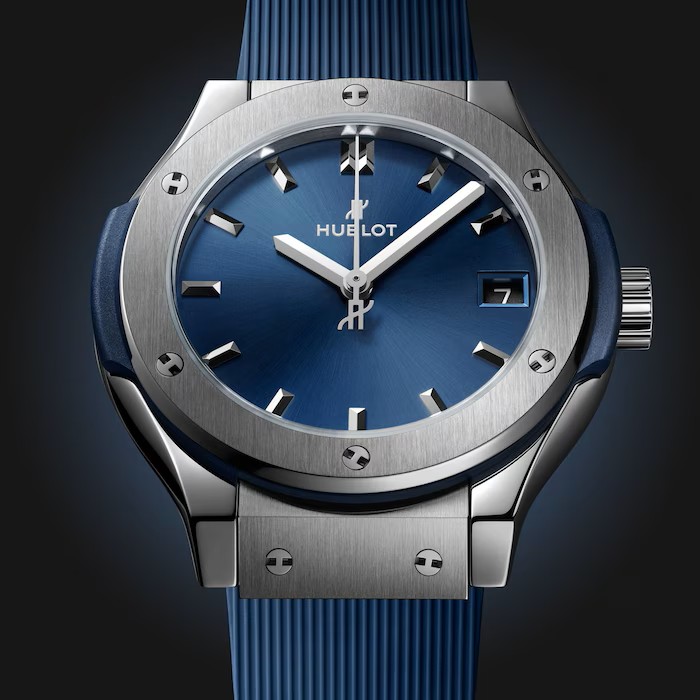 Hublot Classic Fusion Titanium Blue 33mm Ladies Watch