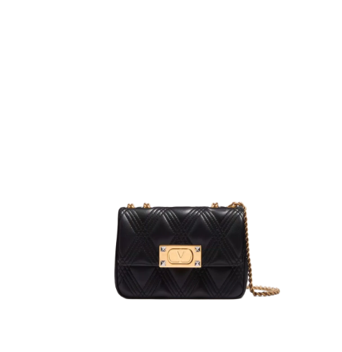 Valentino Garavani Quiltie 67 Small Shoulder Bag In Quilted Nappa Leather Color 0NO - NERO