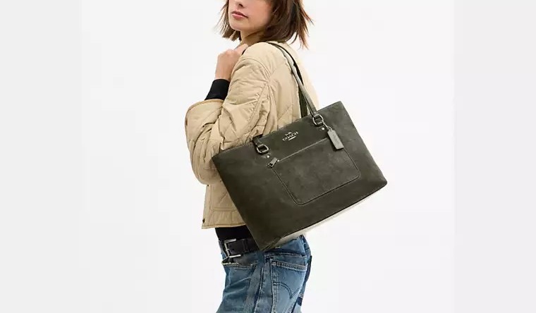 Coach Station Suede Tote Bag