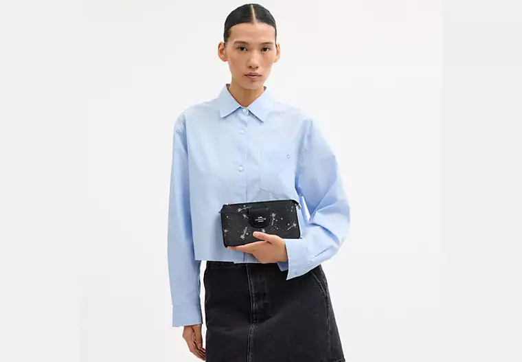 Coach Poppy Crossbody Bag with Star Print Colour Black Multi