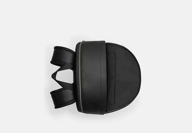 Coach West Backpack In Signature Canvas With Varsity Stripe Colour Gunmetal Charcoal Denim Chalk