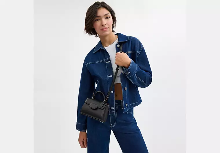 Coach Eliza Mini Top Handle Bag Colour Black