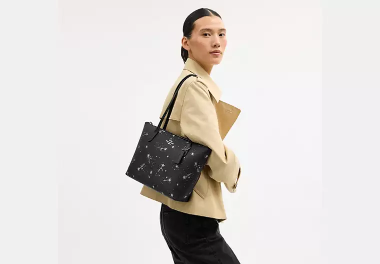 Coach Fiona Zip Tote Bag with Star Print
