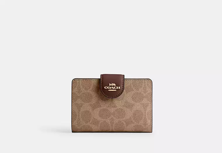Coach Medium Corner Zip Wallet In Signature Canvas