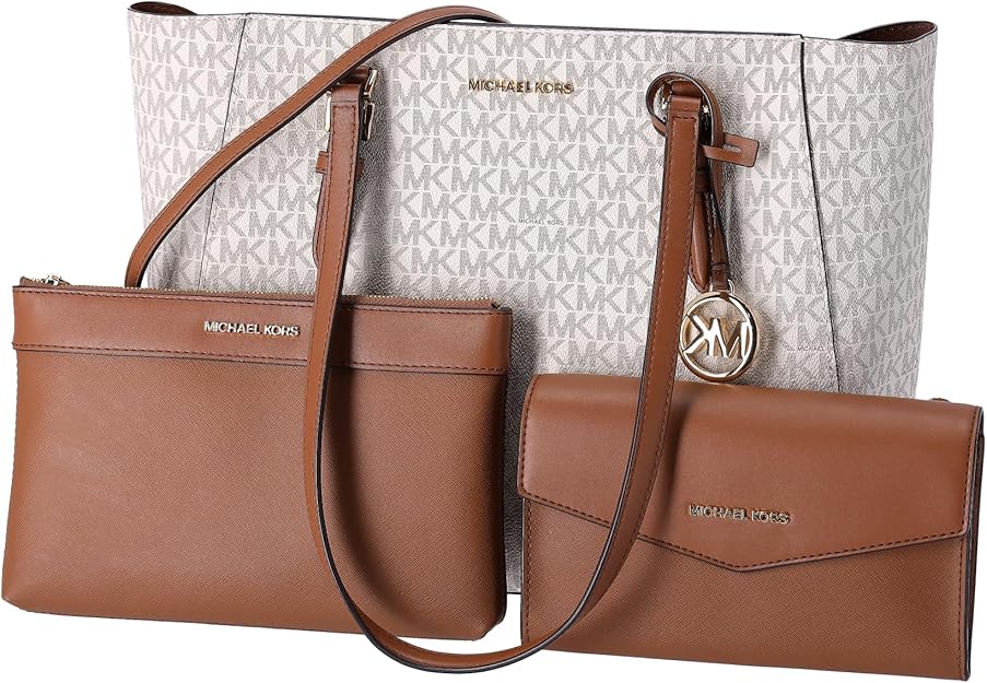 Michael Kors Charlotte 3 In 1 Tote Large - MK Signature Colour Vanilla