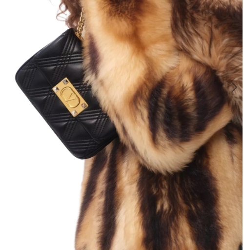 Valentino Garavani Quiltie 67 Small Shoulder Bag In Quilted Nappa Leather Color 0NO - NERO