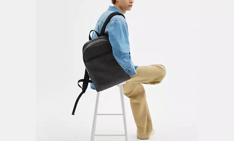 Coach Owen Backpack In Signature Canvas Colour Gunmetal Charcoal Black
