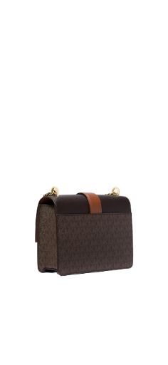Greenwich Small Color -Block Signature Logo Crossbody Bag BrownMichael Kors Crossbody Bag