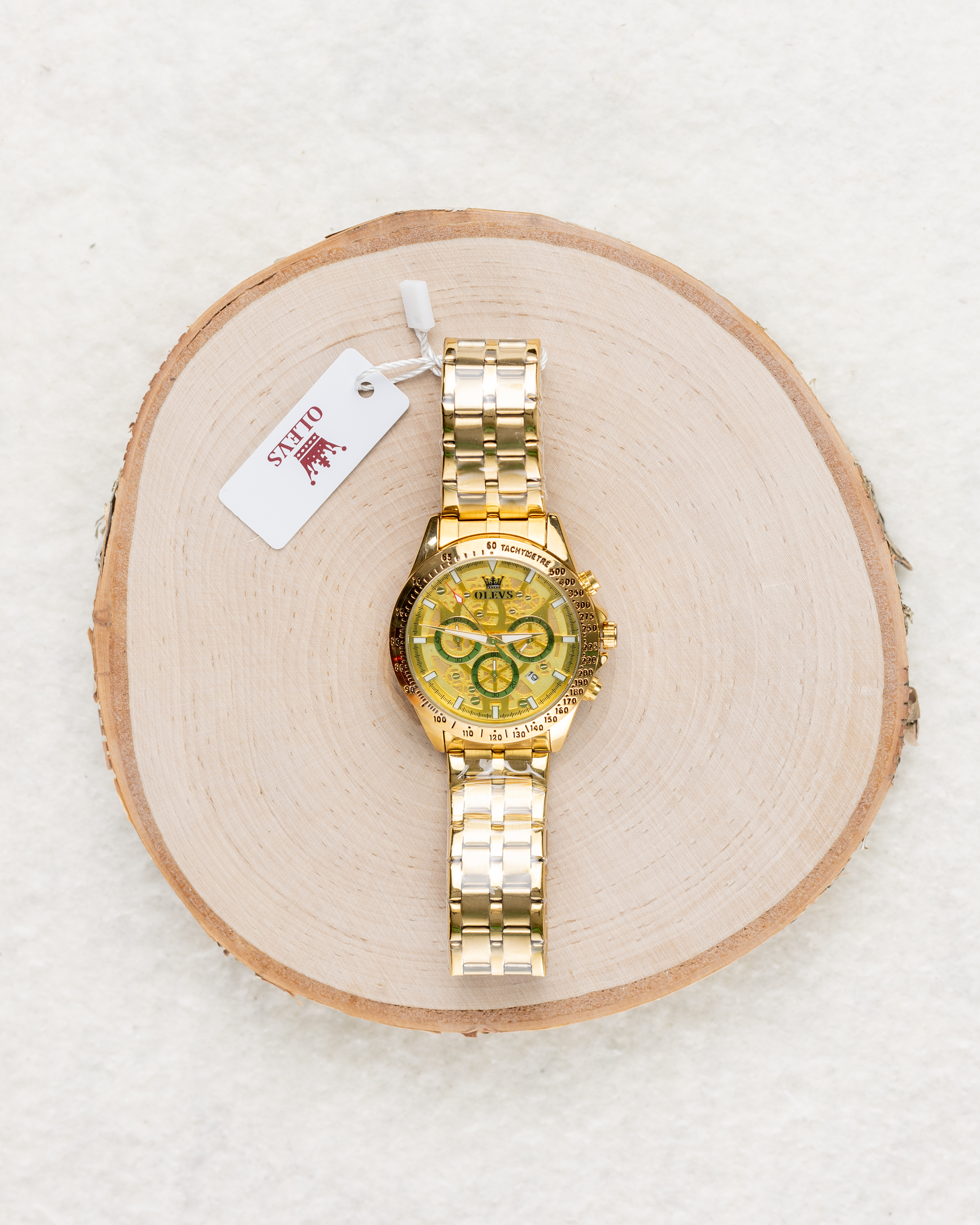 Olevs Gold Chronograph Watch
