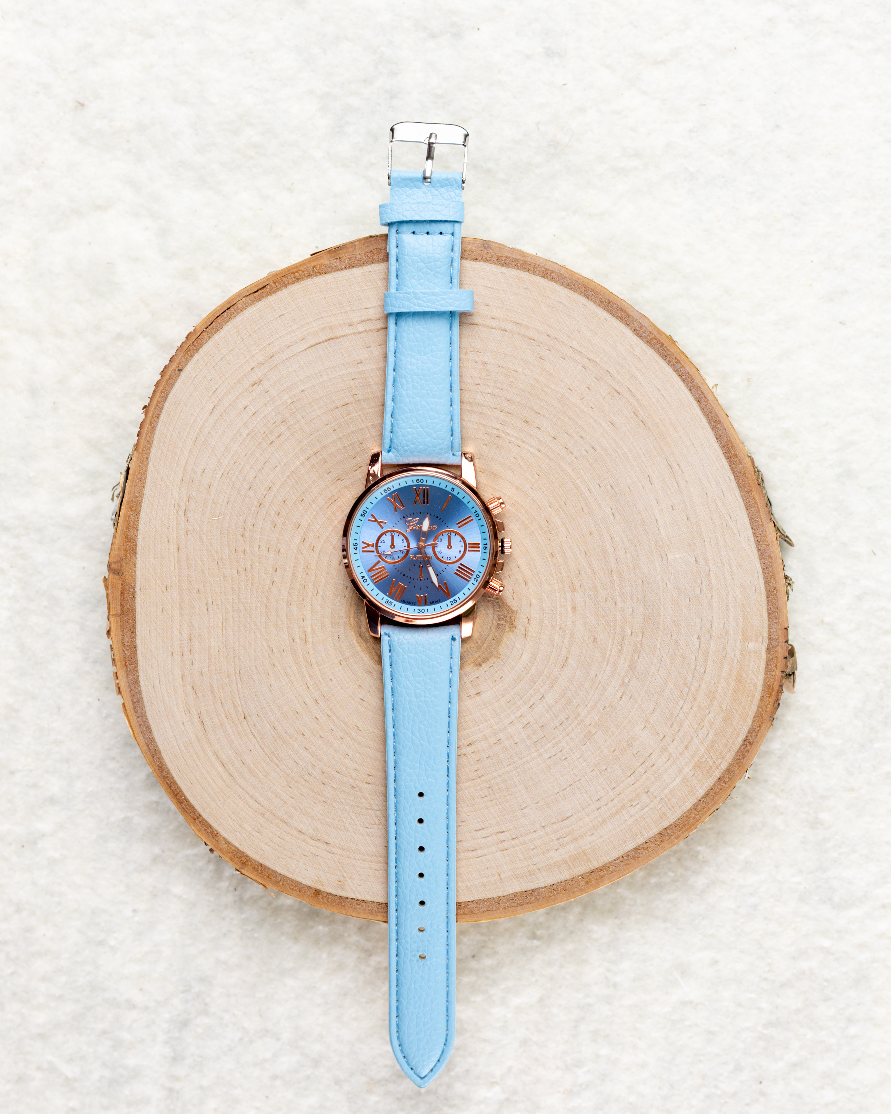 Geneva Sky Blue Rose Gold Women’s Watch