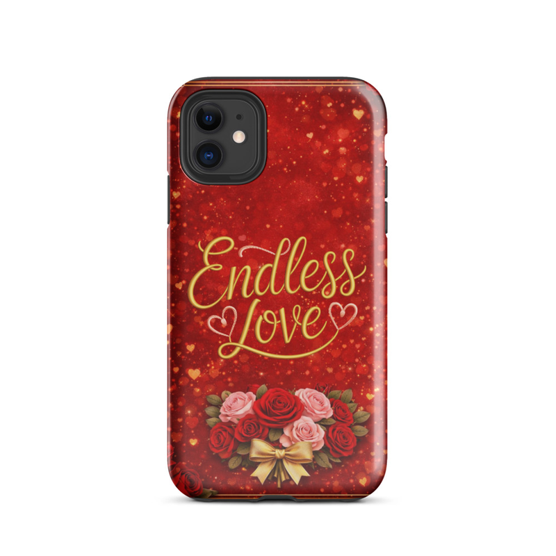 Endless Love iPhone® Tough Case – Dual-Layer Protective Phone Case with Roses, Valentine’s Day Love Design (Matte or Gloss)