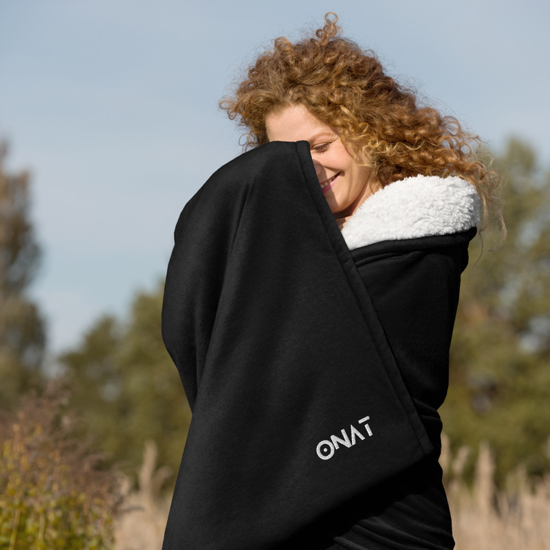 ONAT Embroidered Premium Sherpa Blanket