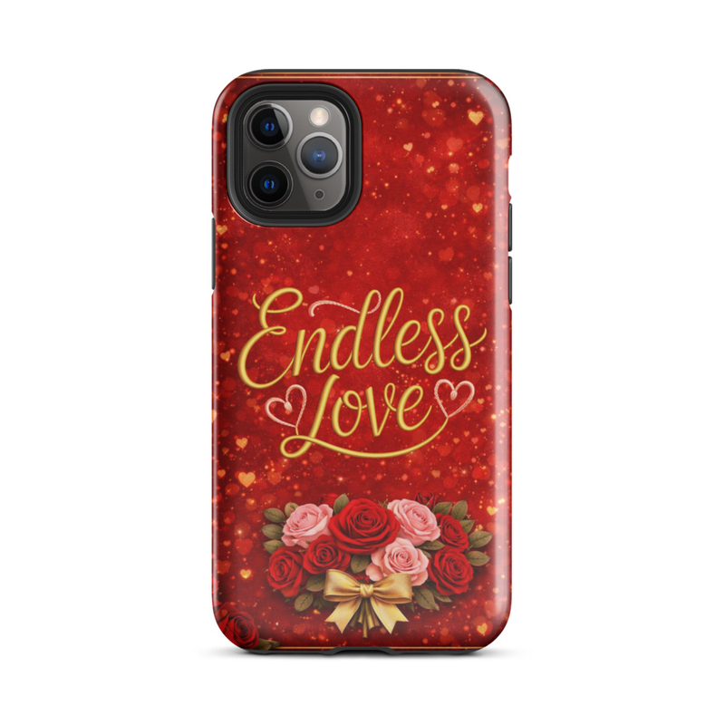Endless Love iPhone® Tough Case – Dual-Layer Protective Phone Case with Roses, Valentine’s Day Love Design (Matte or Gloss)