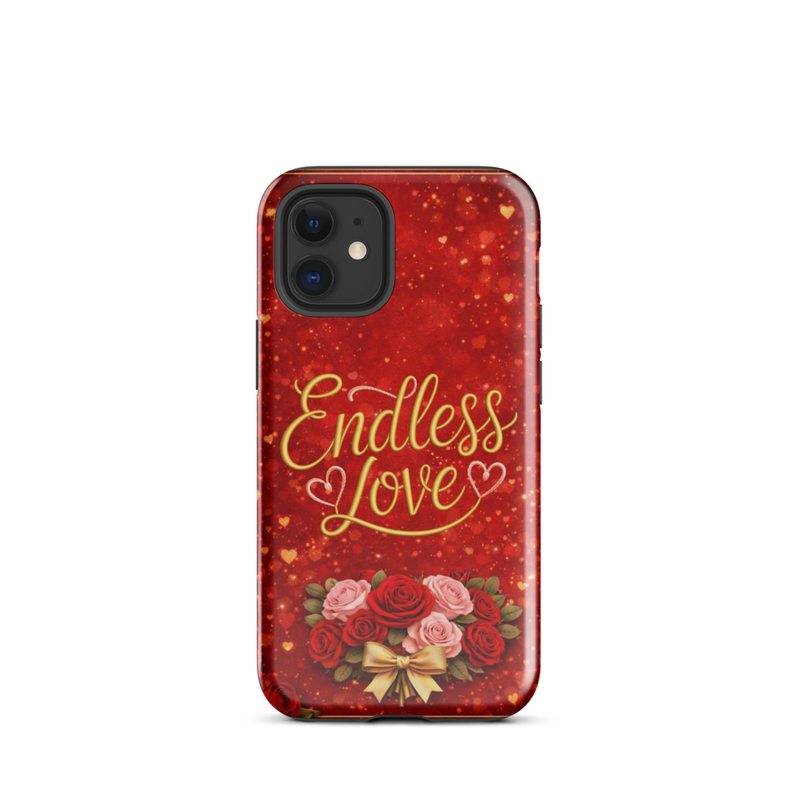 Endless Love iPhone® Tough Case – Dual-Layer Protective Phone Case with Roses, Valentine’s Day Love Design (Matte or Gloss)