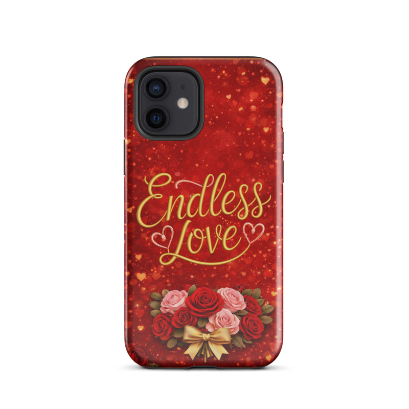 Endless Love iPhone® Tough Case – Dual-Layer Protective Phone Case with Roses, Valentine’s Day Love Design (Matte or Gloss)