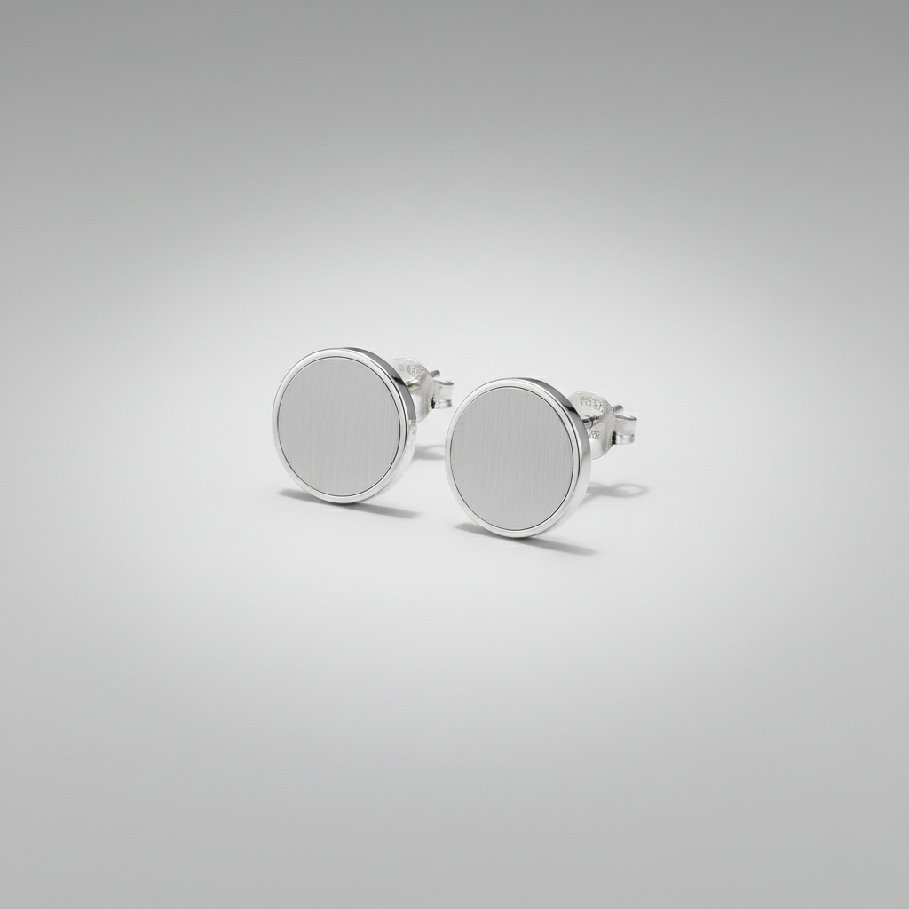 Silver Round Cufflinks