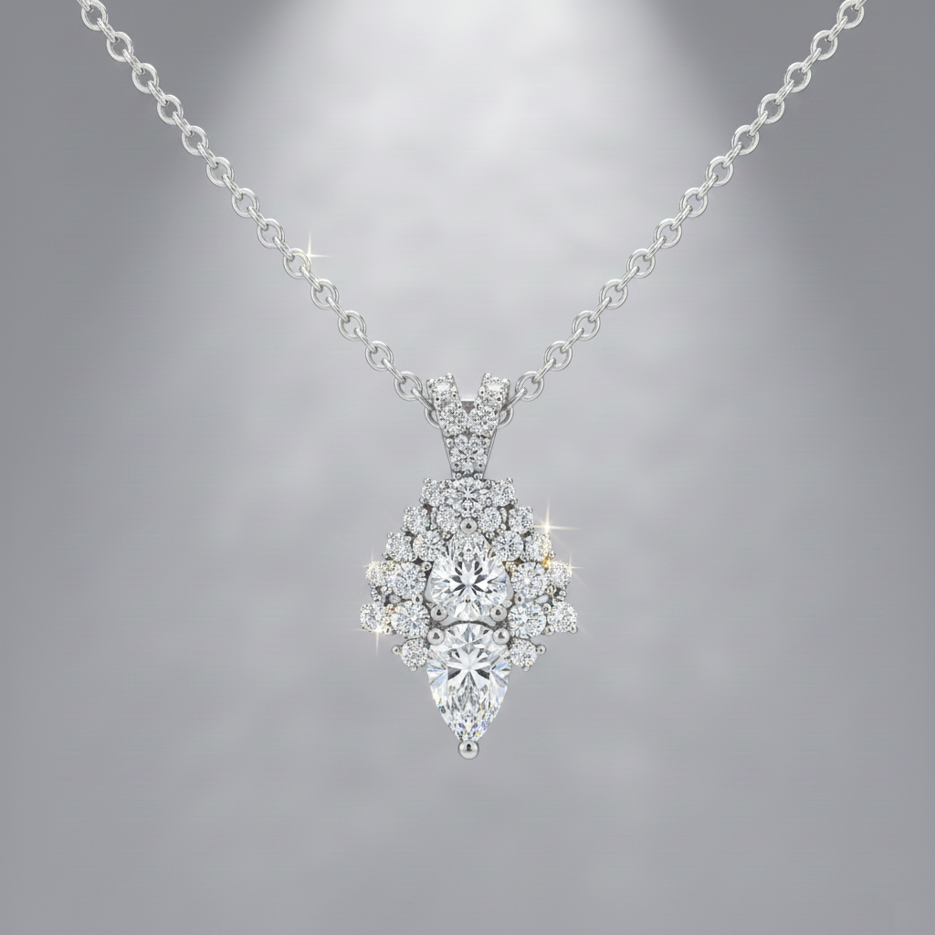 Diamond Cluster Pendant Necklace