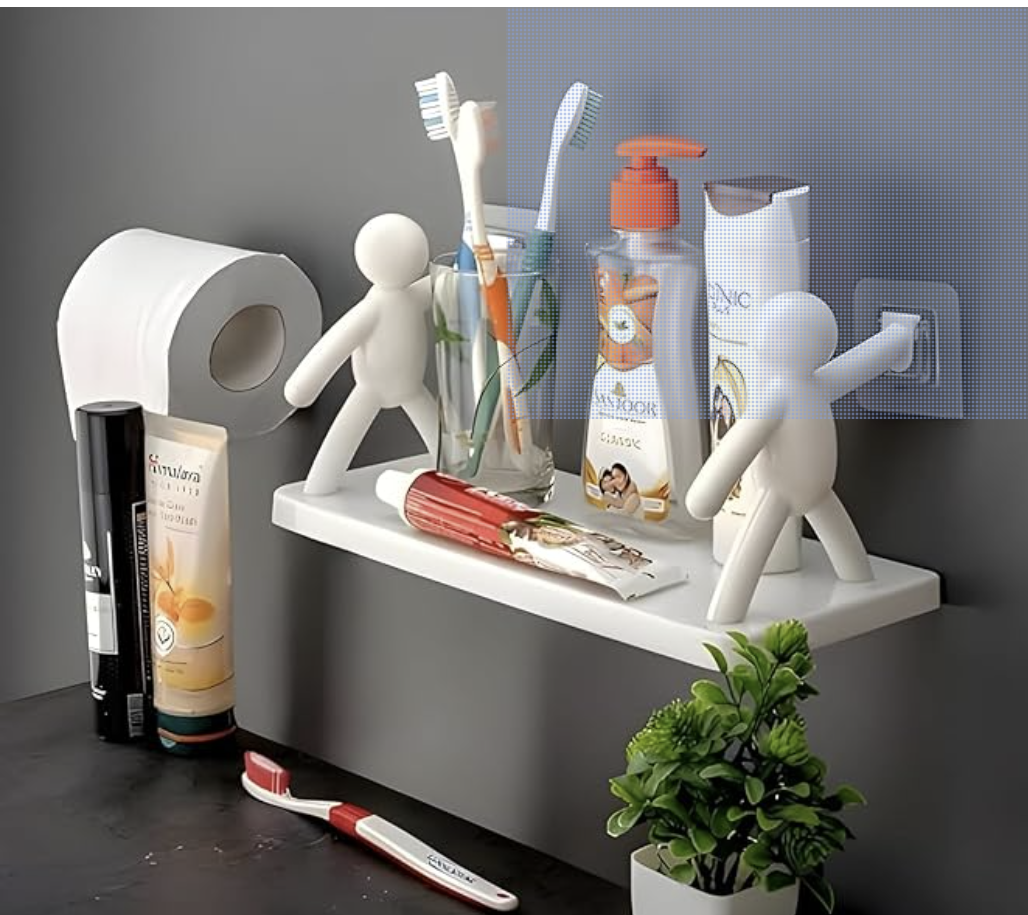 Self Adhesivecute Wall Hanging Bathroom Storage Rack