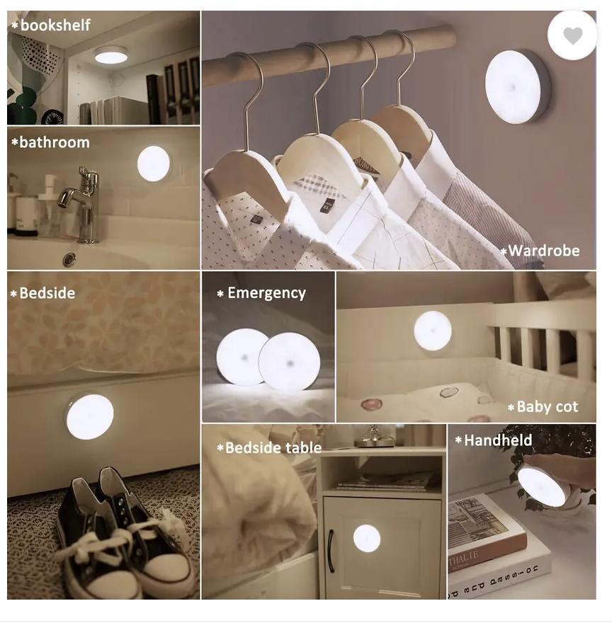 LED Human Body Motion Sensor Light,USB Rechargeable Motion Sensor Light