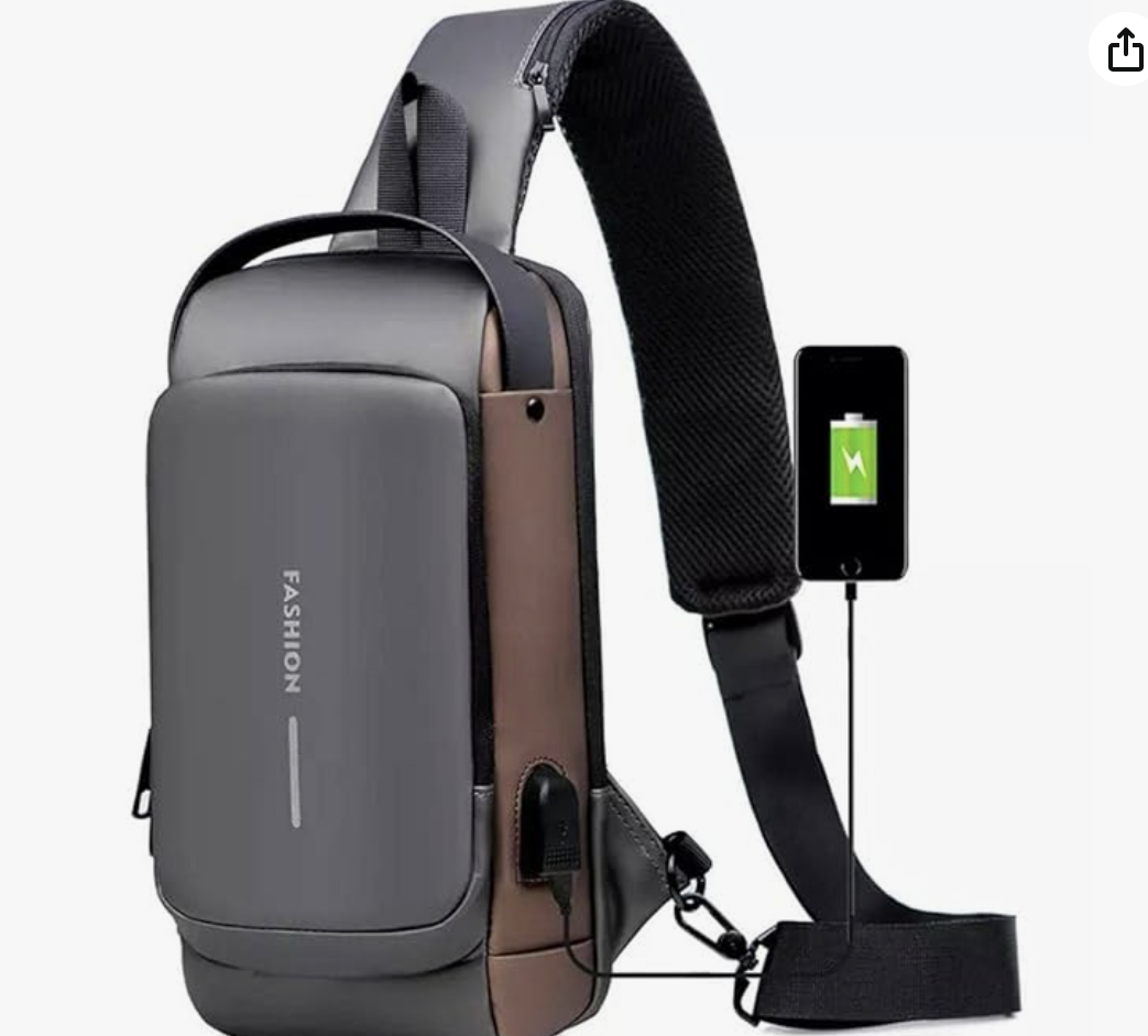 Waterproof Anti-theft Crossbody Bag With Password Zipper Lock & USB