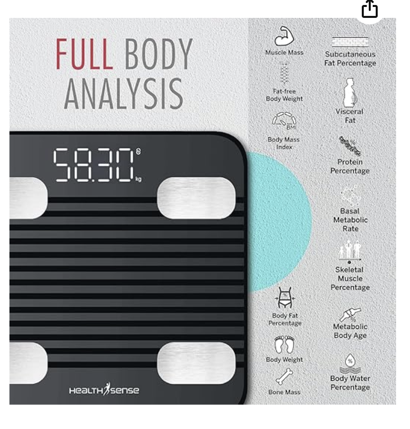 Smart Bluetooth Weight Machine for Body Weight, Digital Body Fat Analyzer Machine & Body Composition Scale with APP, 13 Body Composition, LED Display